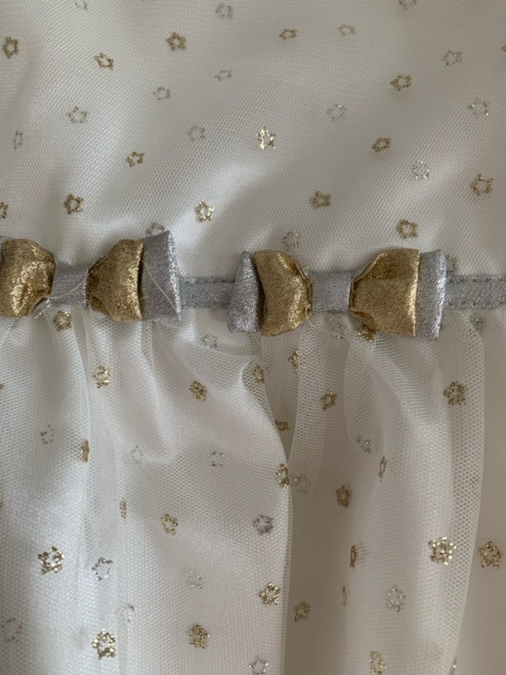 Jona Michelle Style CO3377: Ivory Gold Glitter Snowflake Dress - Picture 5 of 12
